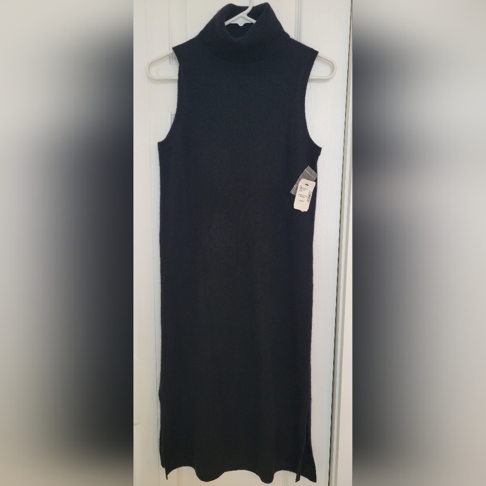 NWT Pure Navy 100% Cashmere sleeveless midi dress Small with room